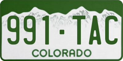 CO license plate 991TAC