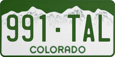 CO license plate 991TAL