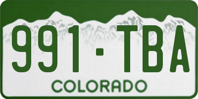 CO license plate 991TBA