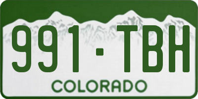 CO license plate 991TBH