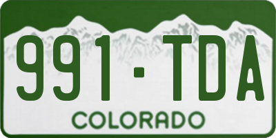 CO license plate 991TDA