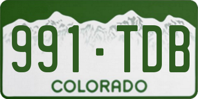 CO license plate 991TDB
