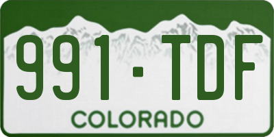 CO license plate 991TDF