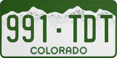 CO license plate 991TDT
