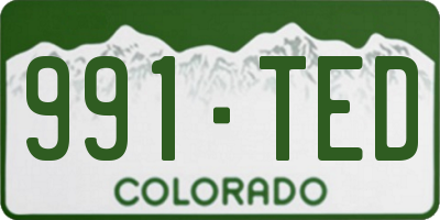CO license plate 991TED