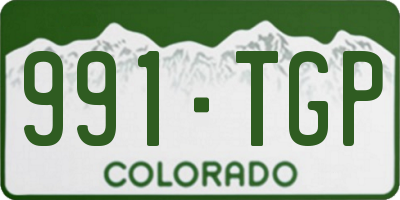 CO license plate 991TGP