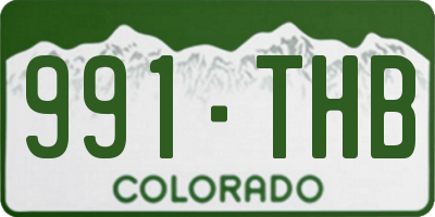 CO license plate 991THB