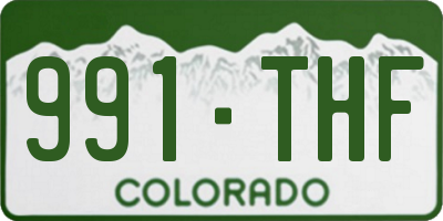CO license plate 991THF