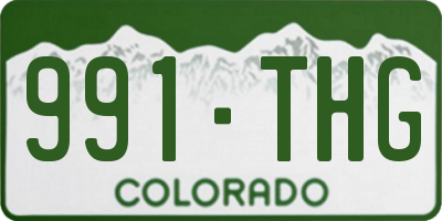 CO license plate 991THG