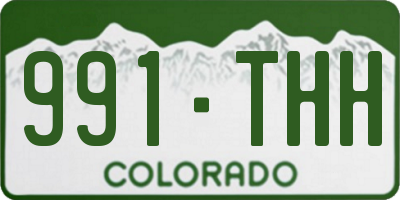 CO license plate 991THH