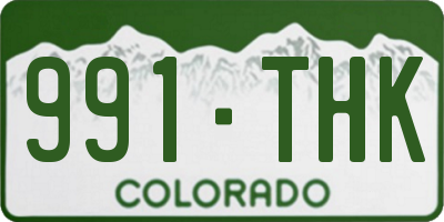 CO license plate 991THK