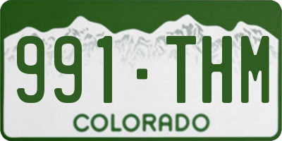 CO license plate 991THM