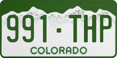 CO license plate 991THP