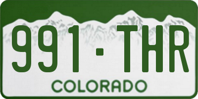 CO license plate 991THR