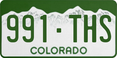 CO license plate 991THS