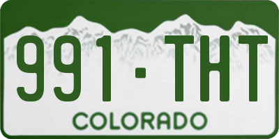 CO license plate 991THT