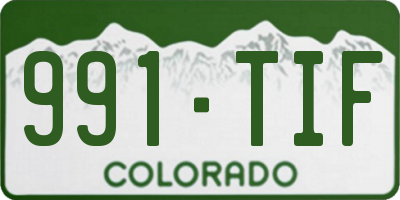 CO license plate 991TIF