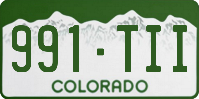 CO license plate 991TII