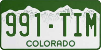 CO license plate 991TIM