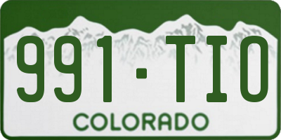 CO license plate 991TIO