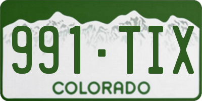 CO license plate 991TIX