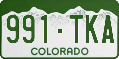 CO license plate 991TKA