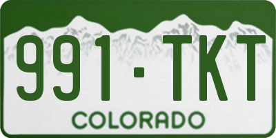 CO license plate 991TKT