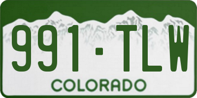 CO license plate 991TLW