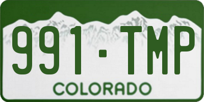CO license plate 991TMP