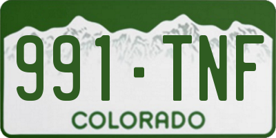 CO license plate 991TNF