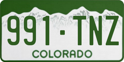 CO license plate 991TNZ