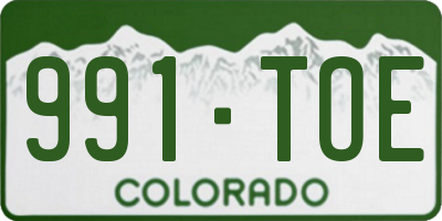 CO license plate 991TOE
