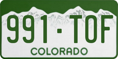 CO license plate 991TOF