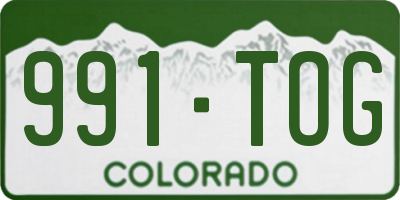 CO license plate 991TOG