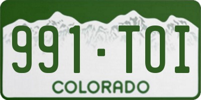CO license plate 991TOI