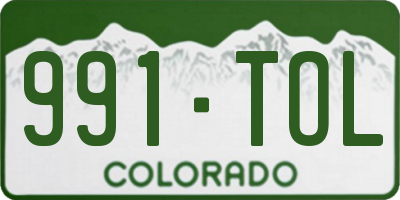 CO license plate 991TOL