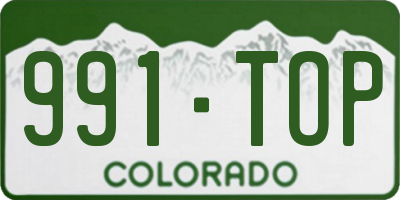 CO license plate 991TOP