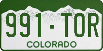 CO license plate 991TOR