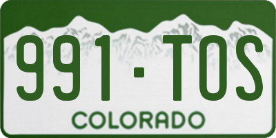 CO license plate 991TOS