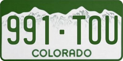 CO license plate 991TOU