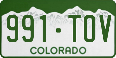 CO license plate 991TOV