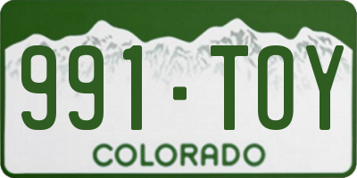 CO license plate 991TOY