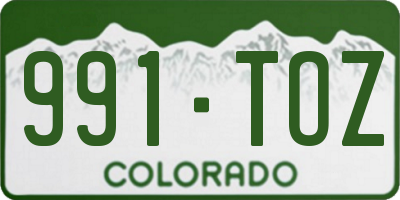 CO license plate 991TOZ