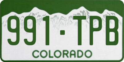 CO license plate 991TPB