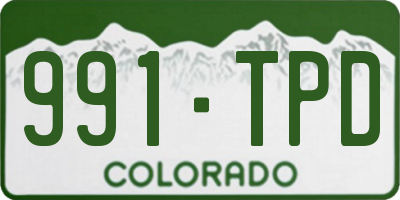 CO license plate 991TPD