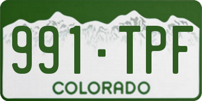 CO license plate 991TPF