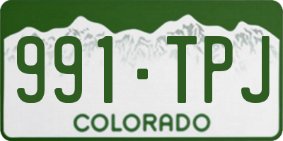CO license plate 991TPJ