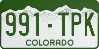 CO license plate 991TPK