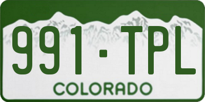 CO license plate 991TPL