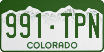 CO license plate 991TPN